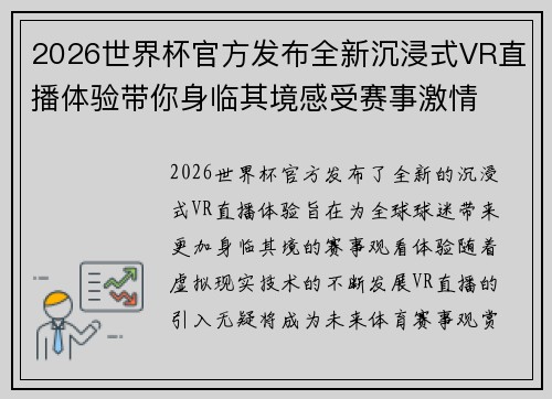 2026世界杯官方发布全新沉浸式VR直播体验带你身临其境感受赛事激情